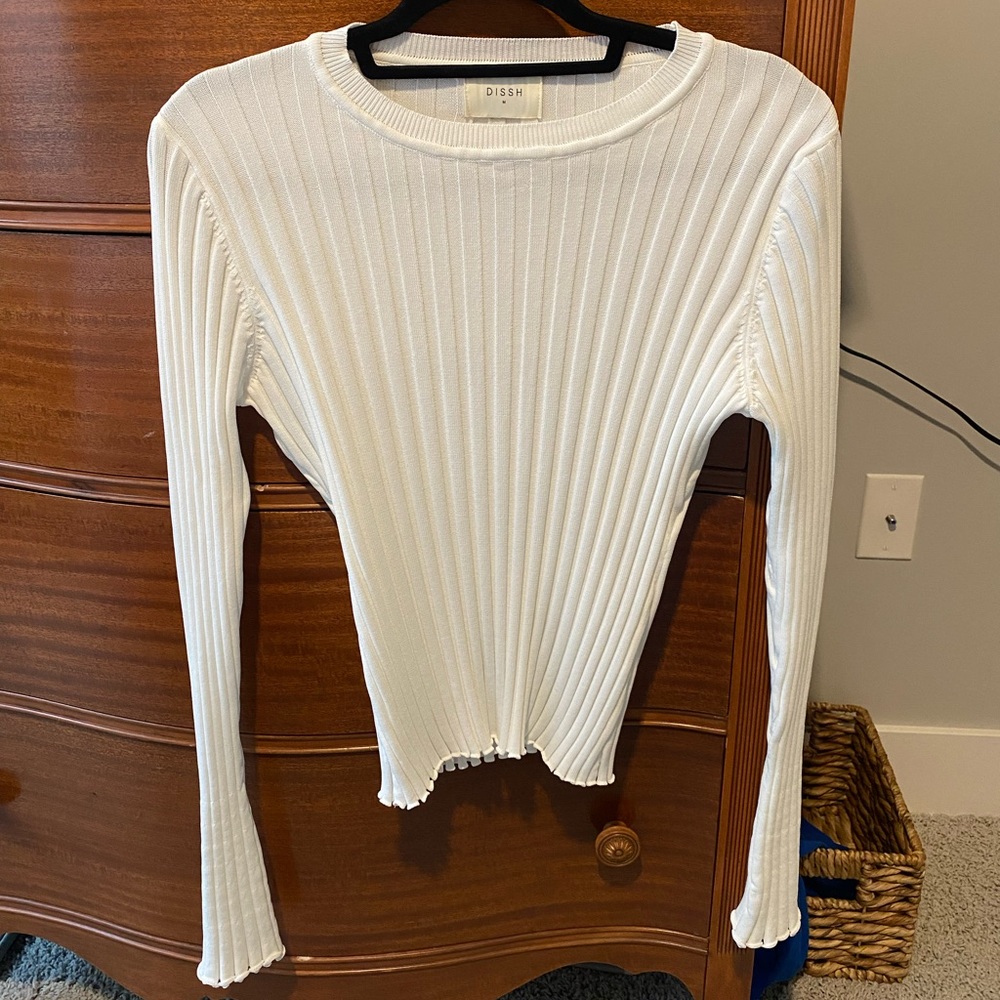DISSH Ada Off White Long Sleeve Knit Top